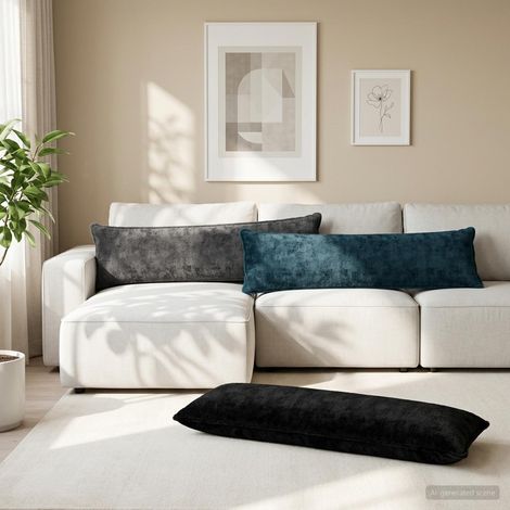 vidaXL Funda de almohada HOUTEN Azul marino 40 x 145 cm (1/5)