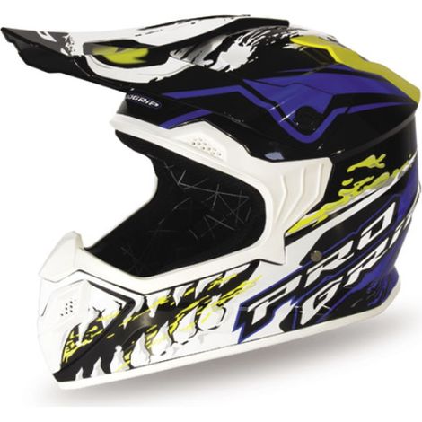 Casco de motocross infantil PG3009 Jurassic L blanco/azul/amarillo DD ECE22R06