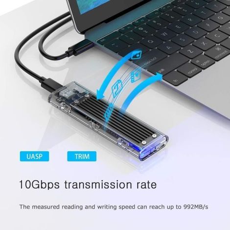 Boîtier Externe SSD M.2 NVMe USB 3.1 Type C - Ultra Rapide 10Gbps (1/4)