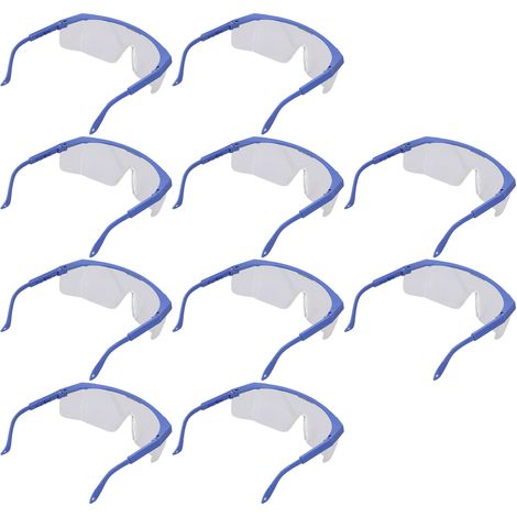 10 Pièces Lunettes de Protection Réglables en Plastique pour Travaux et Laboratoire (1/5)