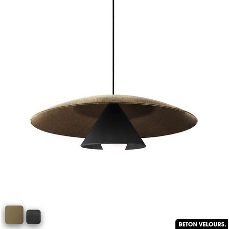 Lampe de suspension en béton velours - OLEMI VELVET CONCRETE PEYOTE - NOIR (1/3)