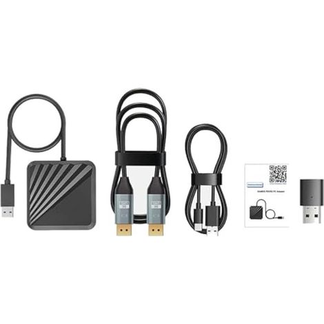 Adaptateur Bluetooth + récepteur pour PS VR2 vers PC Windows, kit adaptateur PC pour convertisseur PS5 VR2 avec câble d'alimentation USB-C et câble DisplayPort 1.4 HD (1/3)