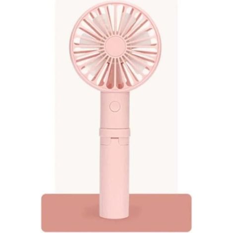 Mini Ventilateur - 3 Vitesses - Portable - USB Rechargeable - ABS - 182 x 93 mm - Rose