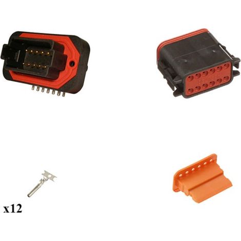 Kit connettore serie DT13 femmina 12 vie da C.S. Nero G003