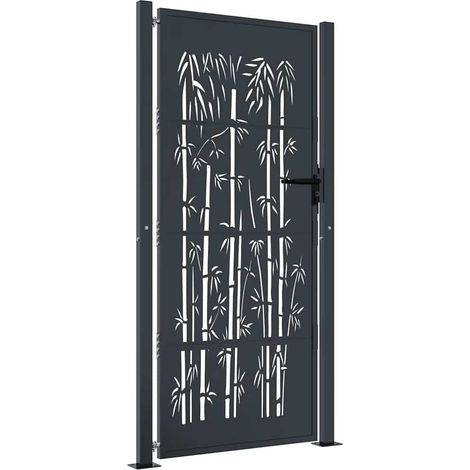 Maison Exclusive - Gartentor Anthrazit 100x175 cm Stahl Bambus-De