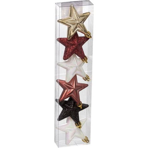 Sujet de Noël 6 Étoiles "Grand Hôtel" 6cm Multicolore