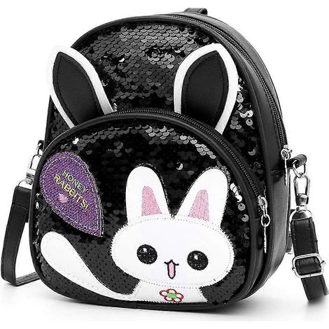 Petit sac bandoulière pour filles, mini sac à dos à paillettes, joli sac à main lapin, sac bandoulière lapin (1/5)