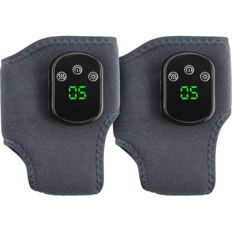 Massage - Pieds, 2PC Appareil de Masseur 3 en 1 Masseur Chauffant Électrique, Masseur de Cheville avec 3 Modes de Vibration et 5 Niveaux de Chauffageé (1/5)