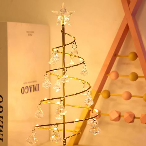 Lampe sapin en cristal, veilleuse sapin de Noël, lampe de table suspendue LED, Saint-Valentin, anniversaire de fille, éclairage d'ambiance pour chambre, lampe sapin en cristal (1/5)