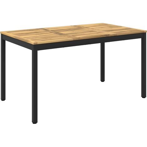 Gartentisch Weiß und Schwarz 141 x 80,5 x 75 cm vidaXL