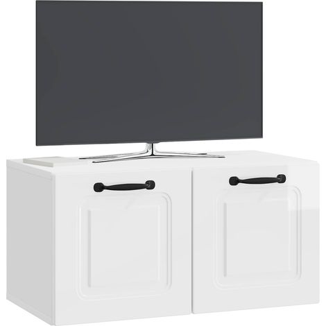 Maison Exclusive - Wandmontierter TV-Schrank Hochglanz Weiß 59,5