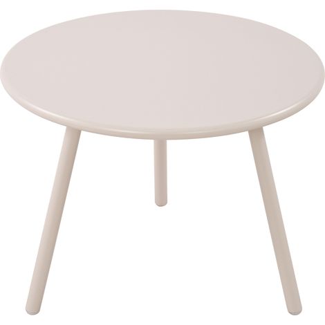 Mesa de centro redonda para interior y exterior de polipropileno gris claro Ø 60 cm resistente a la intemperie 100009233