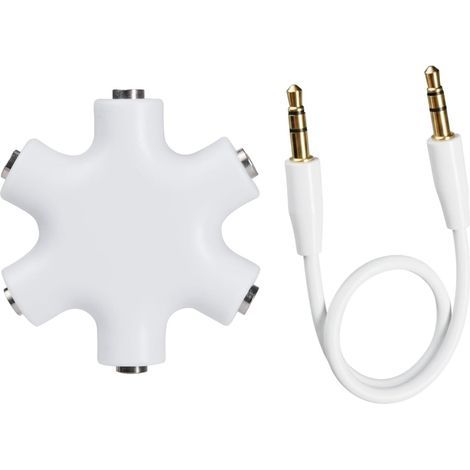 Répartiteur Audio 5 Jack 3,5 mm Blanc avec câble de 23 cm Adaptateur Jack Y pour HautParleur, téléphone Portable, Ordinateur Portable (1/5)