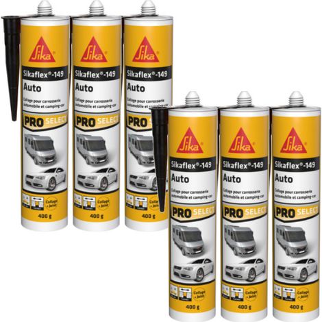 Lot de 6 mastics colle Auto SIKA Sikaflex 149 - Noir - 400g