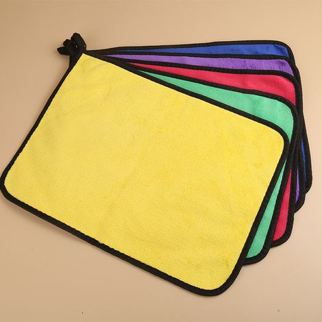 5 paños para lavar coches: absorbentes, gruesos y sin pelusa paños de limpieza y desinfección paños de lavado de coches de doble cara de forro polar coral 30 x 30 cm. (1/3)