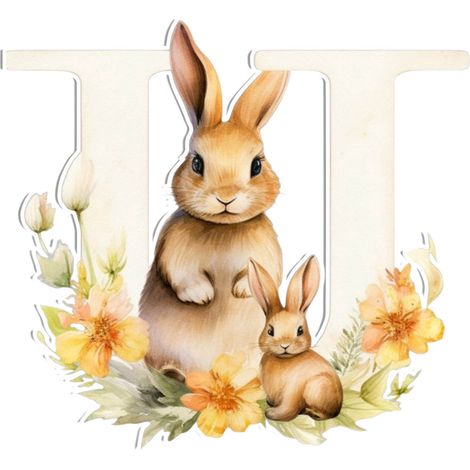 Pendentif Lapin Acrylique - Lettre U 8 cm - Décoration Murale Fête de Pâques - Ornement Arbre de Pâques - Lot de 1 (1/5)