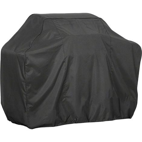 Housse de gril en tissu Oxford 210D, noir enduit d'argent, imperméable, durable, indéchirable et anti-poussière, adaptée au barbecue, au gril à gaz, au gril électrique au charbon de bois, 14561117 cm (1/4)