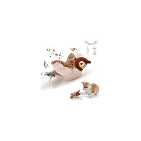 jouet pour chat oiseau jouet oiseau interactif pour chat, gazouiller, oiseau flottant rechargeable (sans voler) avec cataire pour chat domestique, jouet pour chat activé pour (1/5)
