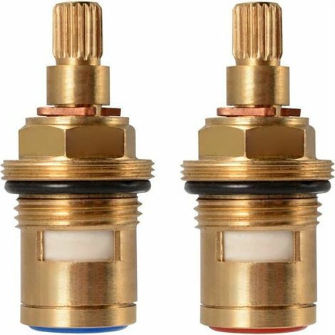 Tete A Disques Ceramique, Paire de cartouches céramique universelles de rechange pour robinet, 1/2" Quart de tour 20 crans x 50mm,une paire (1/5)