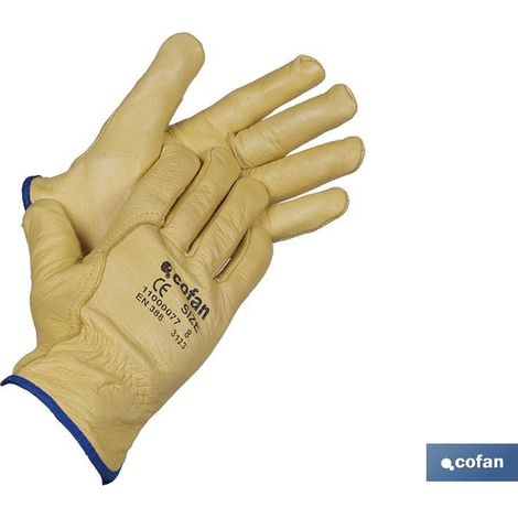 Blister de gants en cuir de vachette supplémentaire avec peau de mouton taille 8