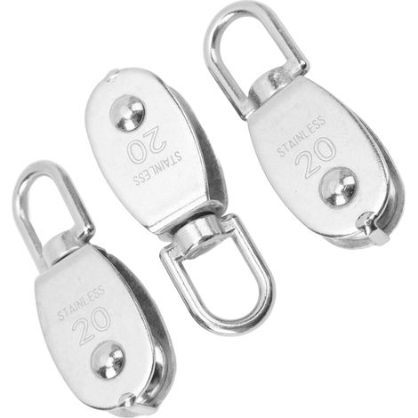 Poulie Galvanisée 3 Pièces - Roue de Poulie M20 Tournante 360° pour Levage et Treuil (1/5)