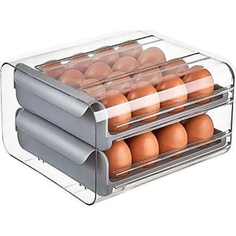 Boîte De Rangement À Œufs - Polypropylène Transparent - Double Étage Empilable - 36 Œufs (1/4)