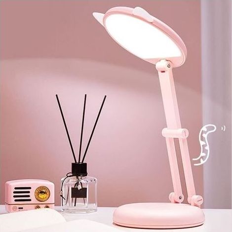 Lampe LED, lampe de bureau enfant, lampe de chevet rose oreilles de chat pour fille, lampe de table L (1/5)