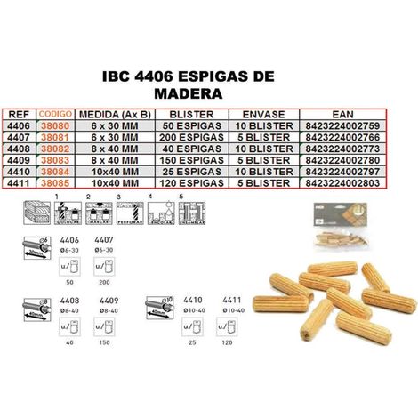 IBC 4-406 50 Tasselli in legno 6x30