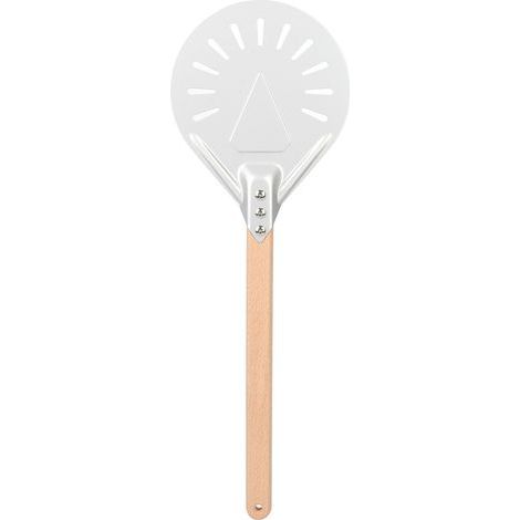 Mumusuki Aluminium Turning Pizza Pell, perforé Pizzas en Acier Inoxydable Spatule avec Four et Nettoyage Facile pour la Cuisson, Servant Maison, Gâteau et Tarte (Pellette à pizza perforée de 9. (1/5)