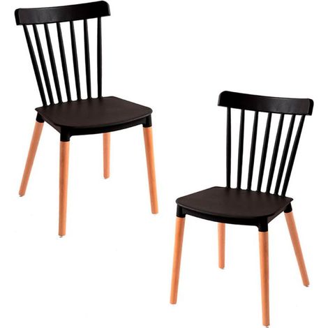 Packs Sillas Comedor - Pack 2 Sillas Leka - Negro (1/5)