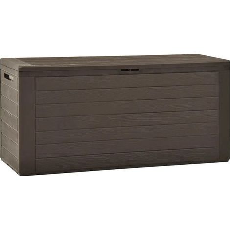 Coffre de rangement jardin polypropylène marron Stag 116cm (1/4)