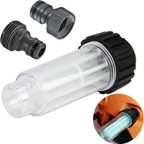 Filtre à Eau pour Nettoyeur Haute Pression Raccord 3/4" avec 2 Raccords Enfichables Filtre Anti-sable pour Pompe à Eau Compatible avec Kärcher K2-K7 pour Pompe Jardin,Arrosage de Jardin (1/5)