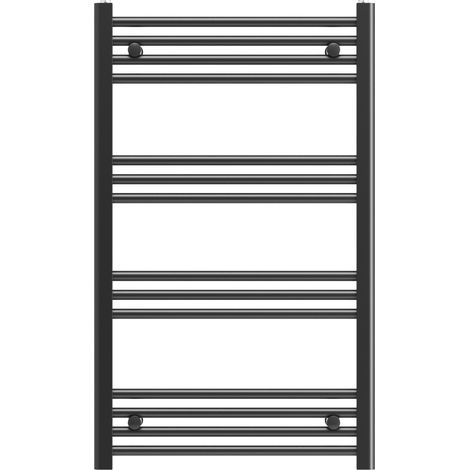Radiateur Sèche-Serviettes Salle de Bain Granitan Breno 60x100 cm Noir, 463W, Installation Universelle, Compatible Résistance Chauffante (1/4)