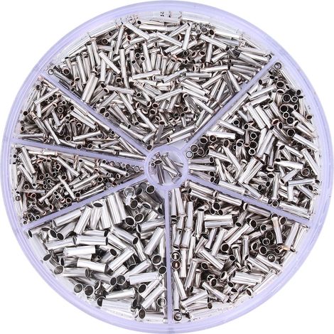 Set mit 1900 unisolierten Aderendhülsen 0,5-2,5 mm, Crimpverbindern 14-22 AWG, Anschlussklemmen-Set für Heimwerker- und Elektroarbeiten. (1/5)