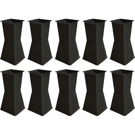 10 socles de fixation 117 cm x 11 cm x 23 cm Noir (1/5)