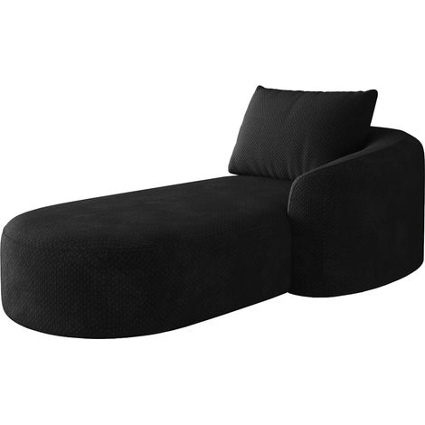 Divano ad Angolo Destro in Tessuto, Linee Pulite, Seduta Profonda, Nero 110 x 34 x 34 cm (1/5)