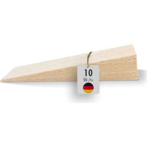 10 Pièces - Cale En Bois - Butoir De Porte - Hêtre Massif Pour Montage Et Bricolage Idéal Meubles Et Sols 65x20x12 Mm Naturel