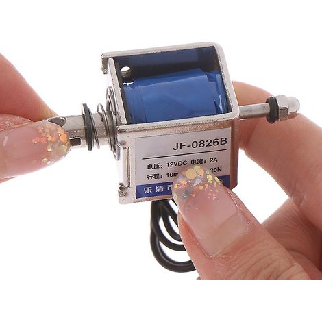 Électroaimant solénoïde à cadre ouvert JF-0826B 12V2A 10mm 20N de type push-pull (1/4)