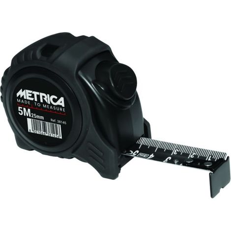 Todo Negro METRICA cinta métrica autoblocante 25mm x 5m - 38145D