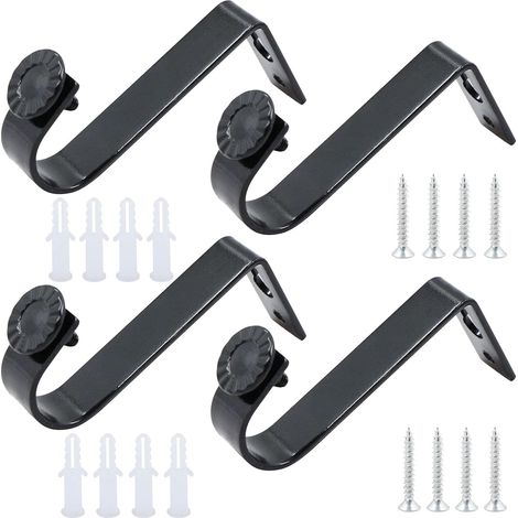 Deckenhalterungen für Gardinenstange, Gardinenstangenhalterung, schwarze Wandhalterung, Halterungen für Gardinenstangen, Innendurchmesser 22 mm