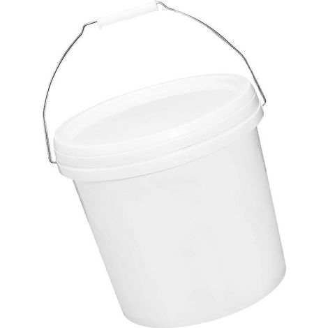 Seau à eau portable en plastique blanc avec couvercle, capacité de stockage 8 L (1/5)
