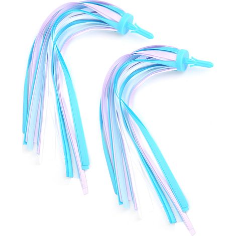 1 paire de rubans à franges pour guidon de vélo, accessoires de trottinette pour enfants, bleu ciel (1/5)