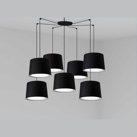 Faro CONGA Lámpara Colgante Suspensión Negra 7 Luces