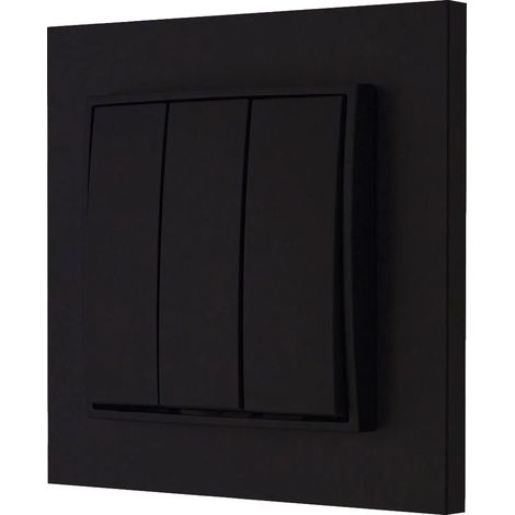 Interruttore triplo con cornice Karlik mini, nero opaco (1/5)