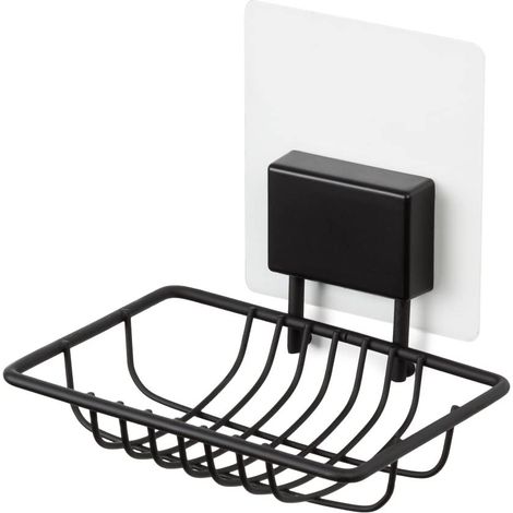 Porte-Savon Mural adhésif sans perçage pour Cuisine et Salle de Bain, Coloris Noir Mat, Porte éponge évier (1/5)