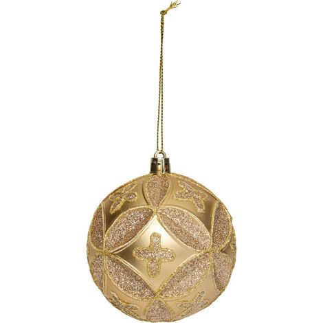 Palla a rilievo glitterata d.8cm oro - Feeric lights & christmas