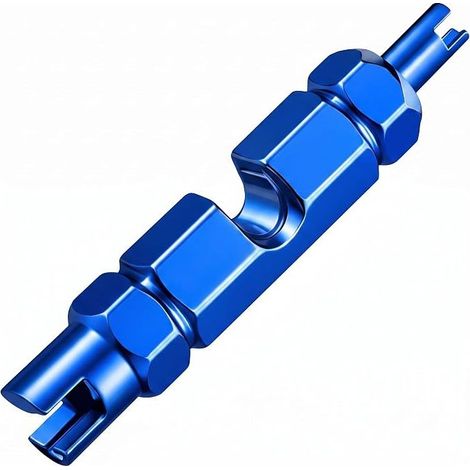 Bike Valve Core Remover Tool for Presta and Schrader Blue Hexagonal aluminum alloy hexagonal blue shell remover. Presta and Schrader for bicycles and mountain bikes.