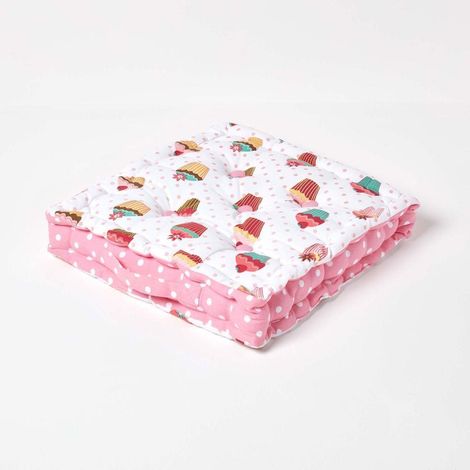 HOMESCAPES Sitzkissen Cupcakes 40 x 40 x 10 cm
