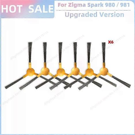 Pièces de rechange compatibles avec l'aspirateur Zigma Spark 980/981 : brosse latérale, filtre HEPA principal et chiffon de nettoyage. (1/4)