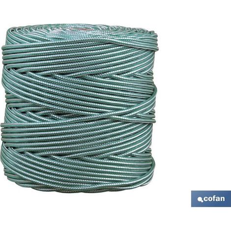 Bobina di cordone intrecciato in polietilene 5 mm 200 metri bianco/verde